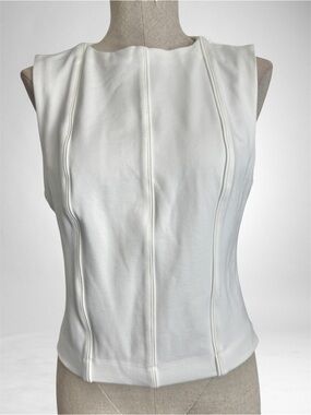 Maeve Anthropologie Seamed Shell Top White L